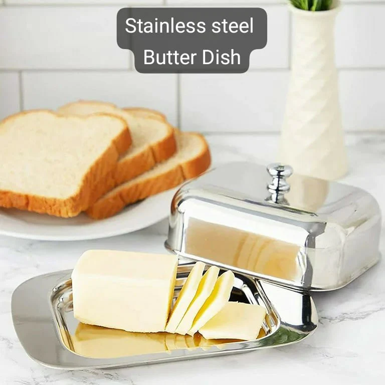 Metal Butter Dish with Lid Butter Dish - Image 2