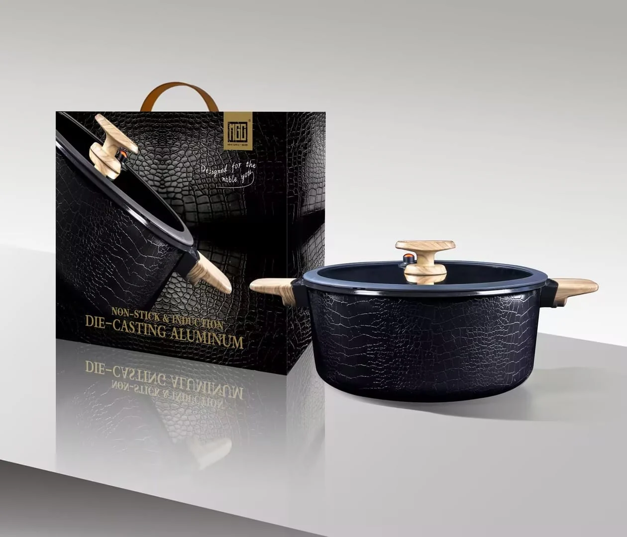 MGC Crocodile Series 8 Piece Ceramic Cookware Set – Die Cast Aluminium with Non Stick Coating Induction Base - Image 4