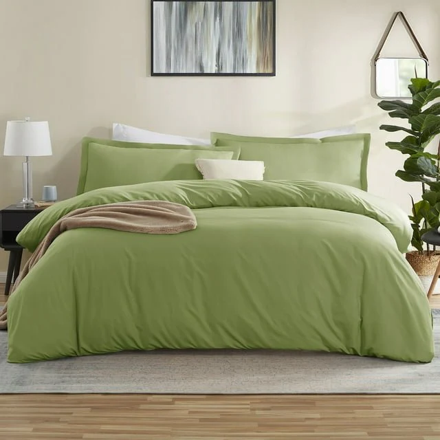 Microfiber Duvet & Quilt Cover Set King – 4 Piece Set with Pillow Shams - Image 3