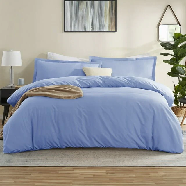 Microfiber Duvet & Quilt Cover Set King – 4 Piece Set with Pillow Shams - Image 4