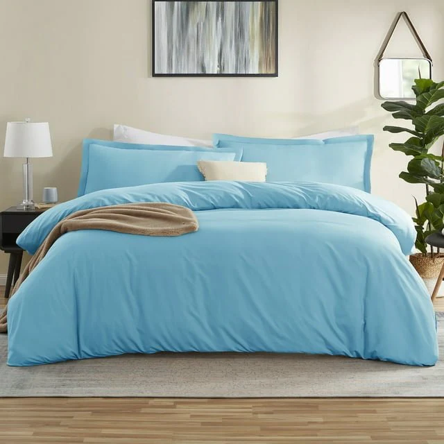 Microfiber Duvet & Quilt Cover Set King – 4 Piece Set with Pillow Shams - Image 5
