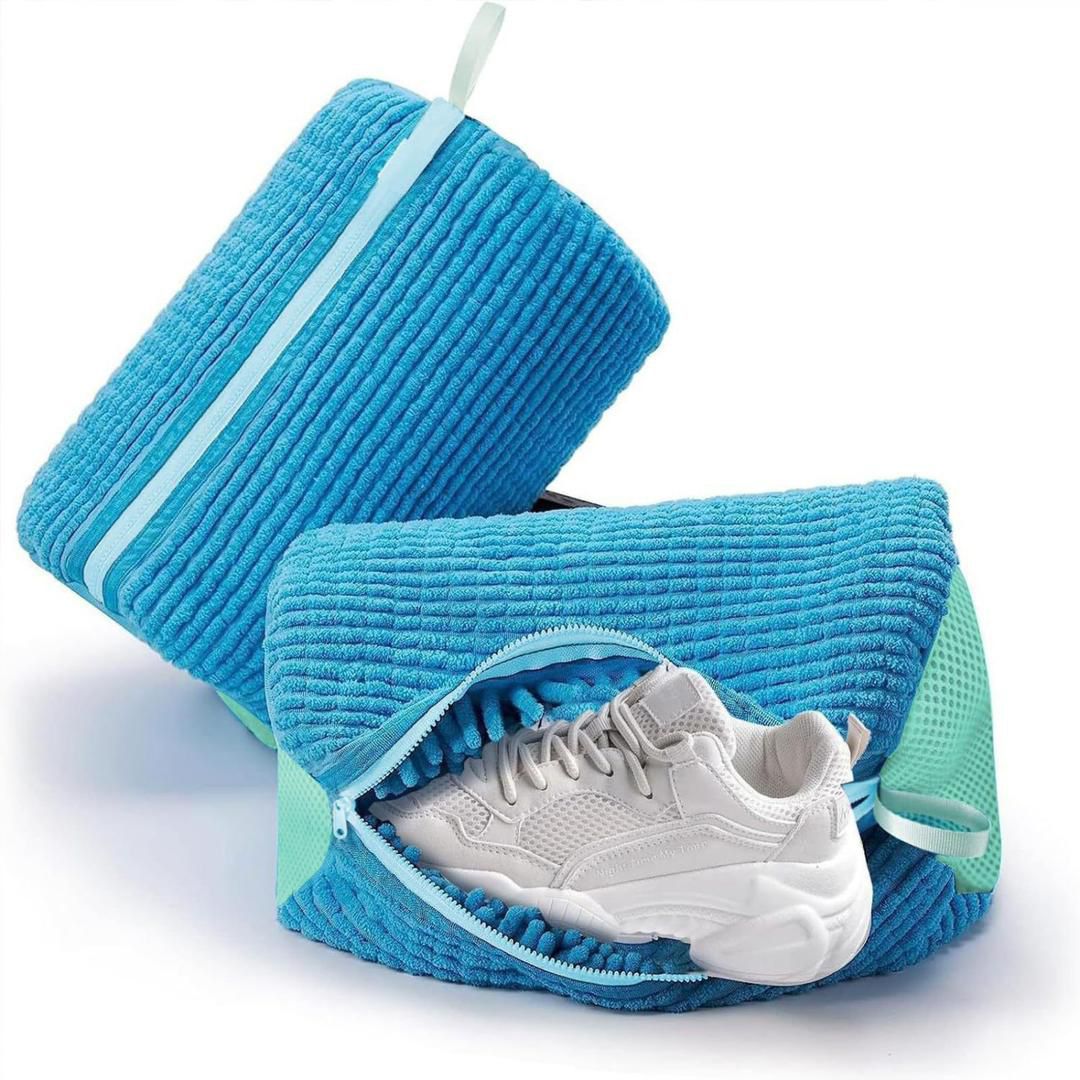 Microfiber Shoe Washing Machine Bag – Anti-Deformation Chenille Shoe Laundry Bag 39x19cm - Image 3