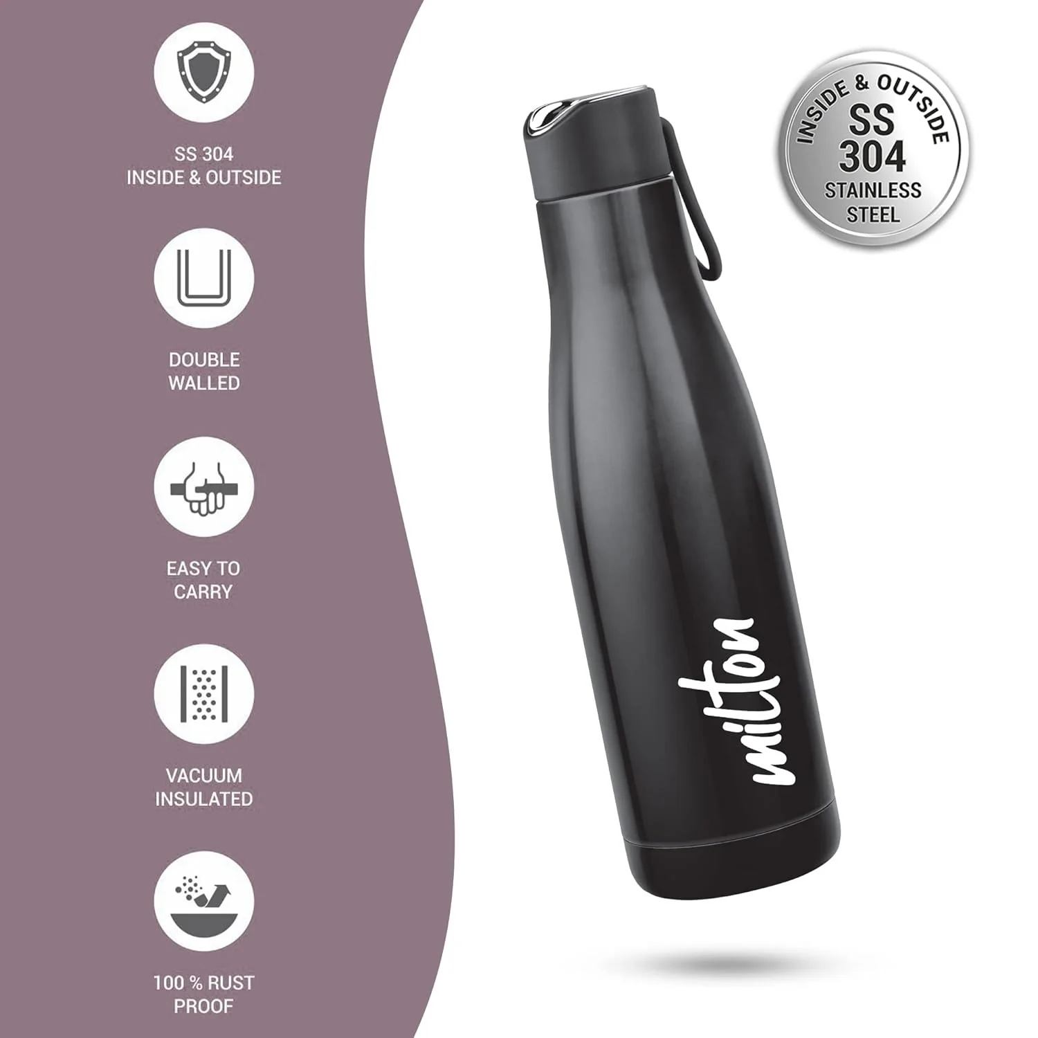 Milton Fame Thermosteel Bottle  Hot or Cold for 24 Hours | Vacuum Insulated Stainless Steel Water Bottle - Image 8