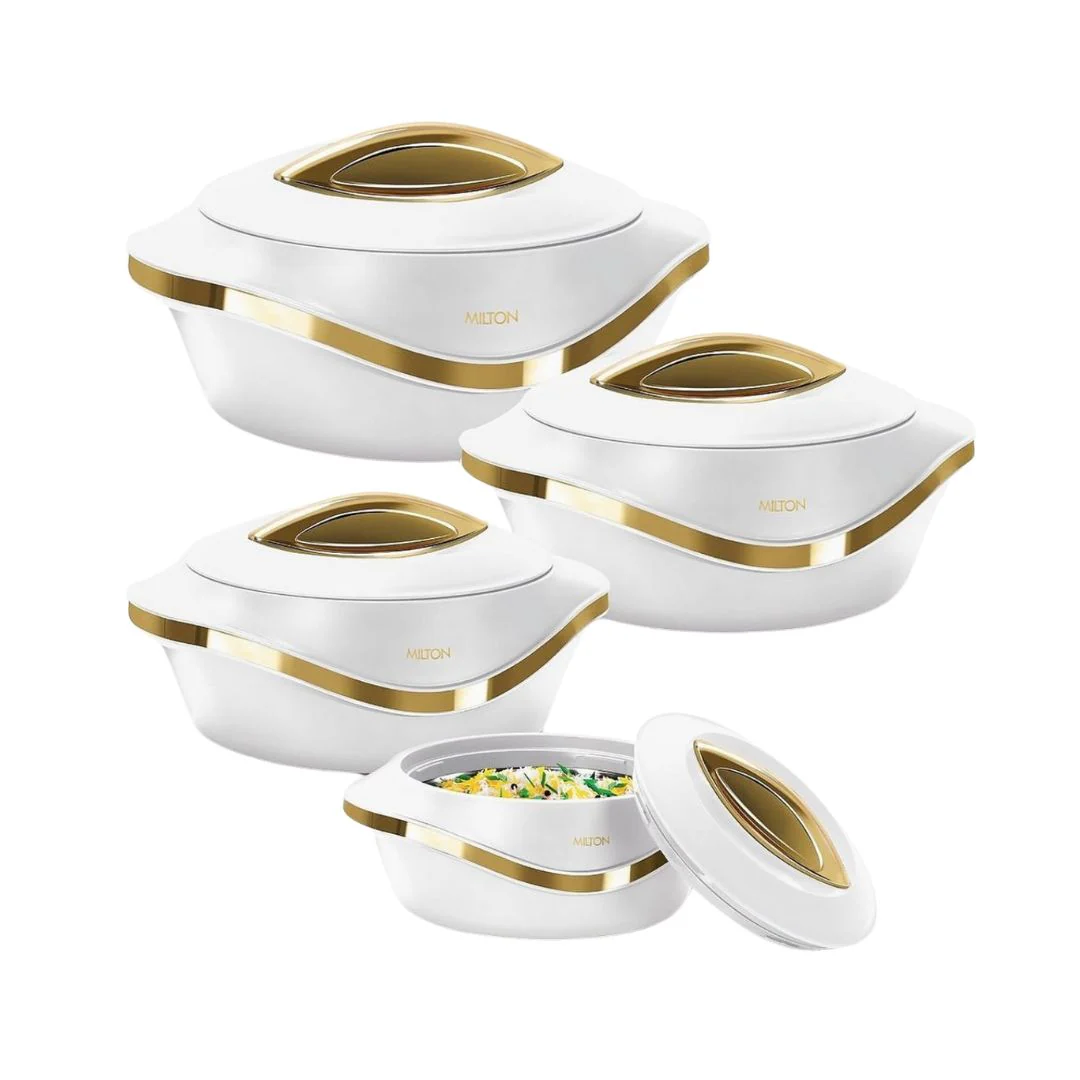 MILTON Pearl 4pcs Inner Stainless Steel Hot Pot Food Warmers - Image 2