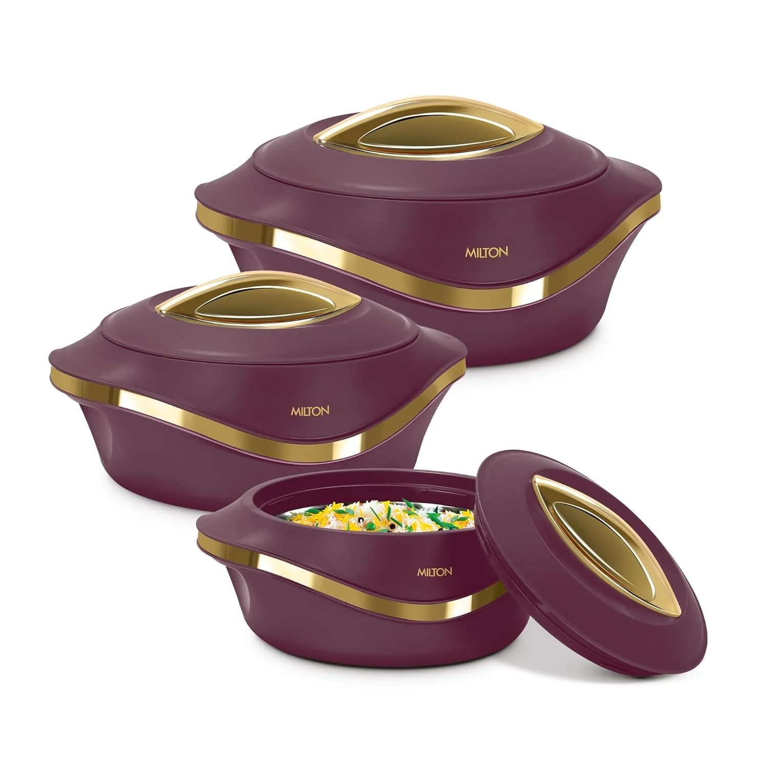 MILTON Pearl 4pcs Inner Stainless Steel Hot Pot Food Warmers - Image 5