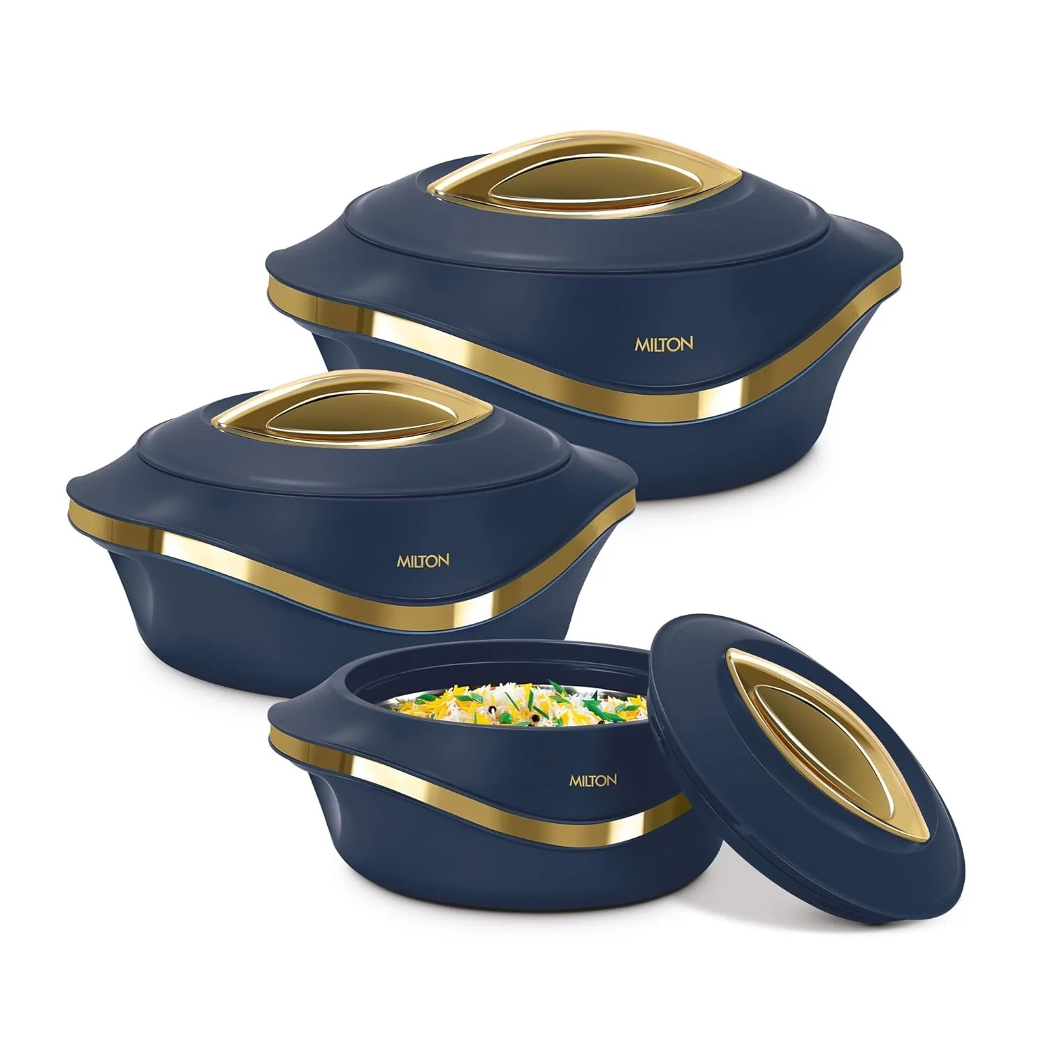 MILTON Pearl 4pcs Inner Stainless Steel Hot Pot Food Warmers - Image 6