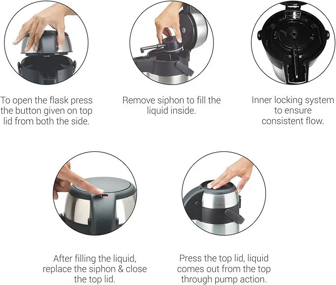 Milton Stainless Steel Beverage Dispenser Vacuum Insulated Tea & Coffee Server Vacuum Flask - Image 5