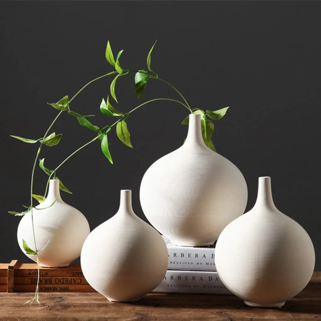 Minimalist Ins Style Modern Nordic Home Decoration Round Shape Porcelain Flower Vase - Image 3