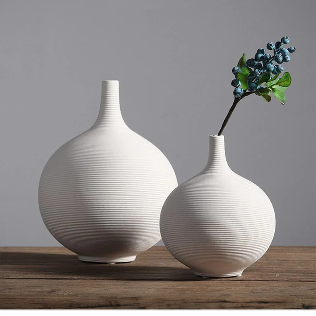 Minimalist Ins Style Modern Nordic Home Decoration Round Shape Porcelain Flower Vase - Image 4