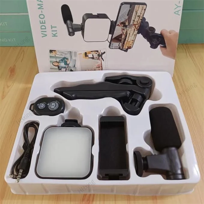 Mobile Phone Holder Smartphone Video Kit Microphone Video Light LED Selfie Stick Tripod Bluetooth Recording Handle Portable Stabilize - Image 3