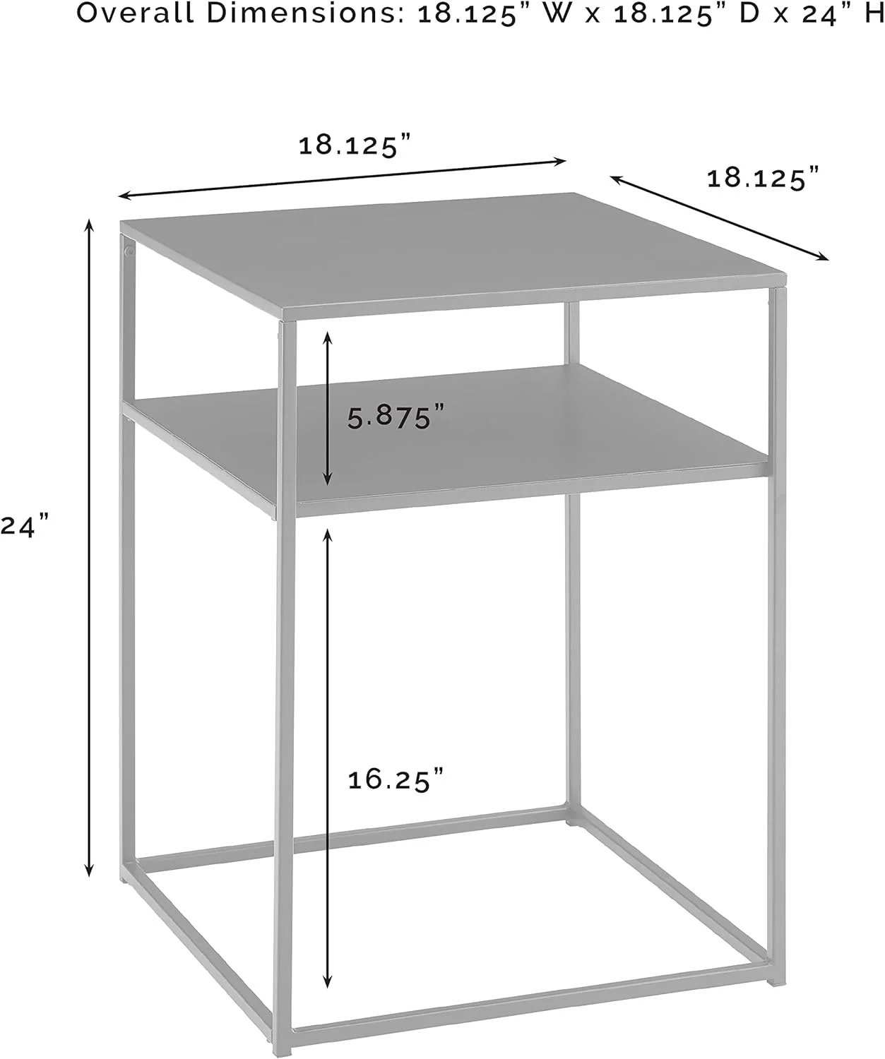 Modern Storage Table 2-Tier Metal Accent Table in Black & White Space-Saving Phone Desk, Bedside Table for Bedroom & Lounge Corner - Image 5