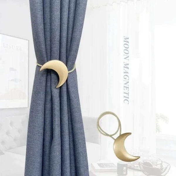 Moon shaped Metallic Magnetic Curtain Holders - Image 5