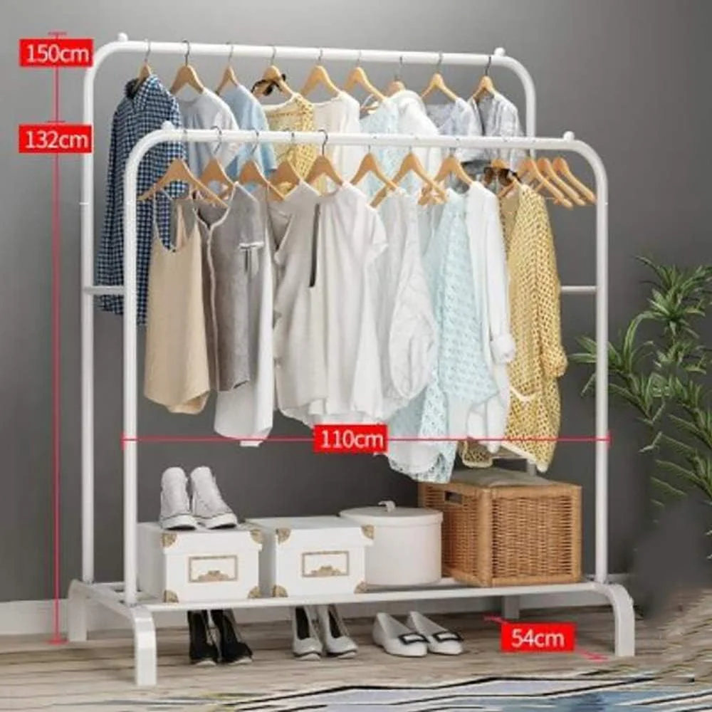 Movable Clothing RackDouble Rails - Image 2