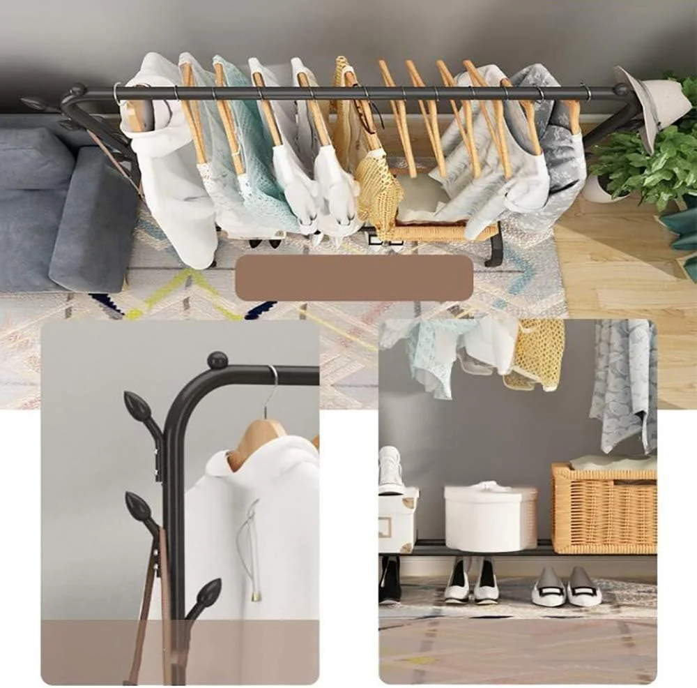 Movable Clothing RackDouble Rails - Image 3