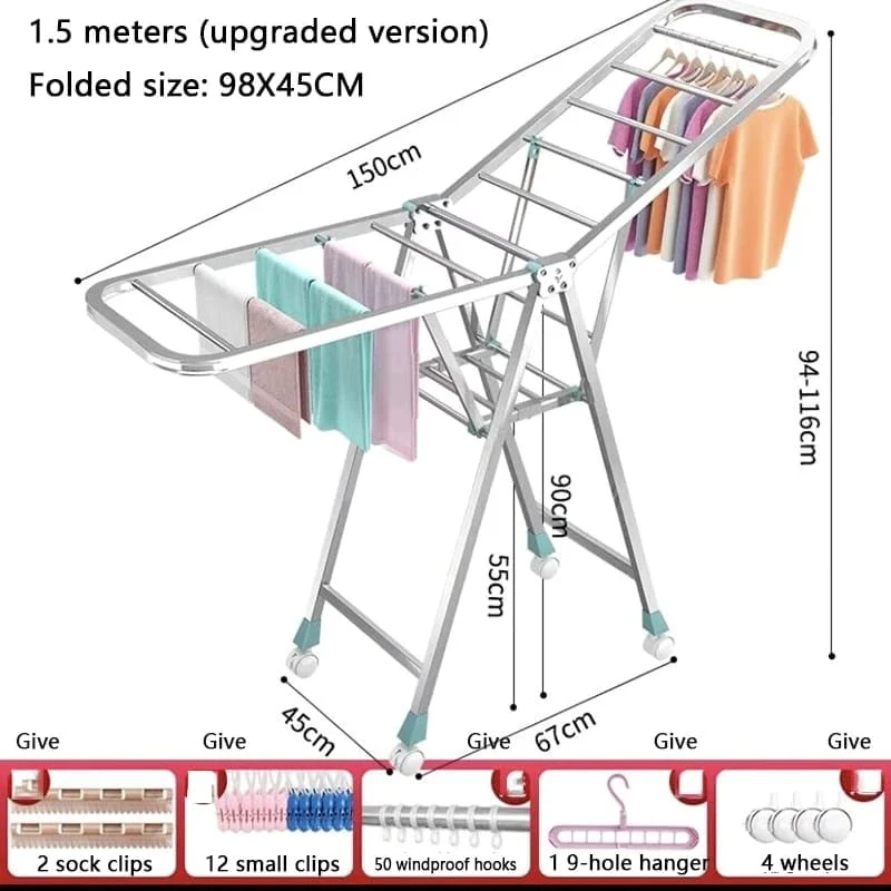 Foldable Clothes Drying Rack & Laundry Drying Rack for Indoor Outdoor Use, Cloth Drying Rack, Hanging Rack, Clothes Airer, Cloth Drying Stand, Laundry Rack - Image 5