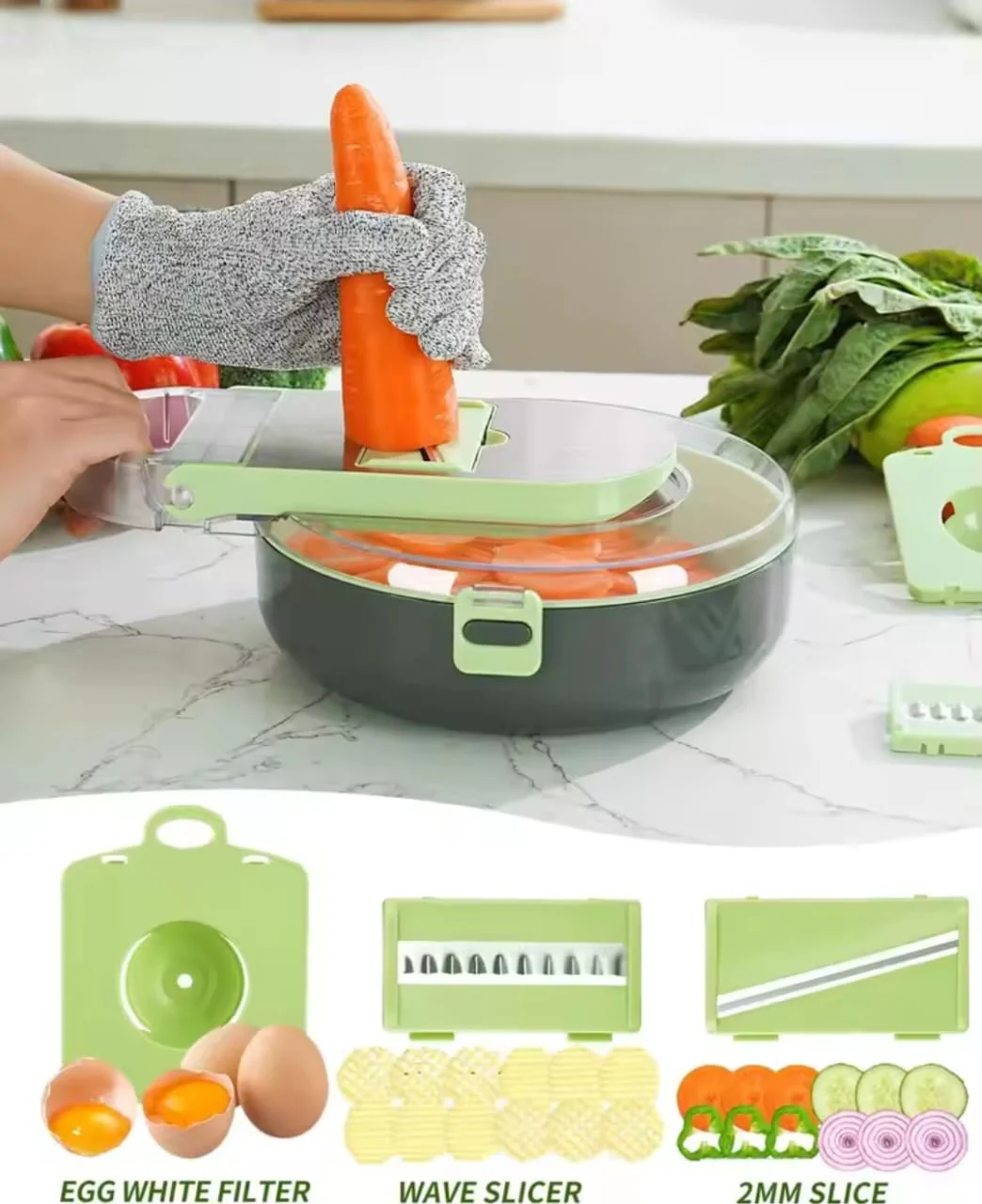 Multi-fuctional 9pcs vegetables chopper/cutter - Image 3