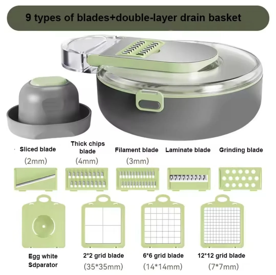 Multi-fuctional 9pcs vegetables chopper/cutter - Image 6