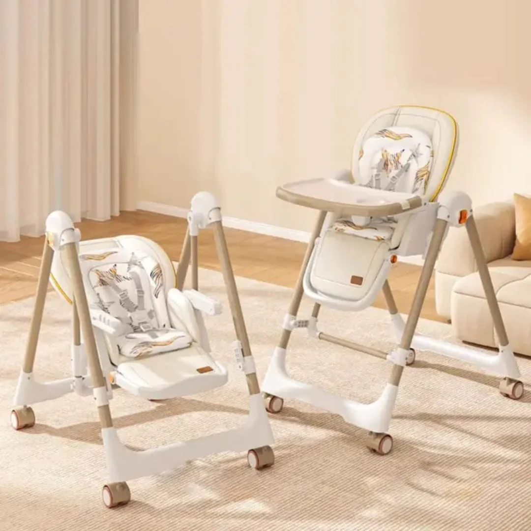 Multi-Functional Baby Feeding Chair with Swing, Recline & Wheels | Convertible High Chair - Image 10