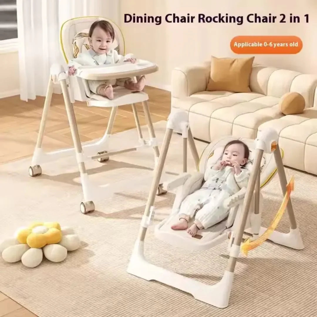 Multi-Functional Baby Feeding Chair with Swing, Recline & Wheels | Convertible High Chair - Image 2