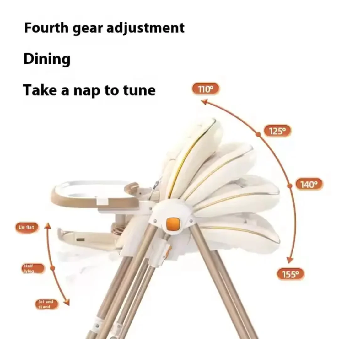Multi-Functional Baby Feeding Chair with Swing, Recline & Wheels | Convertible High Chair - Image 6
