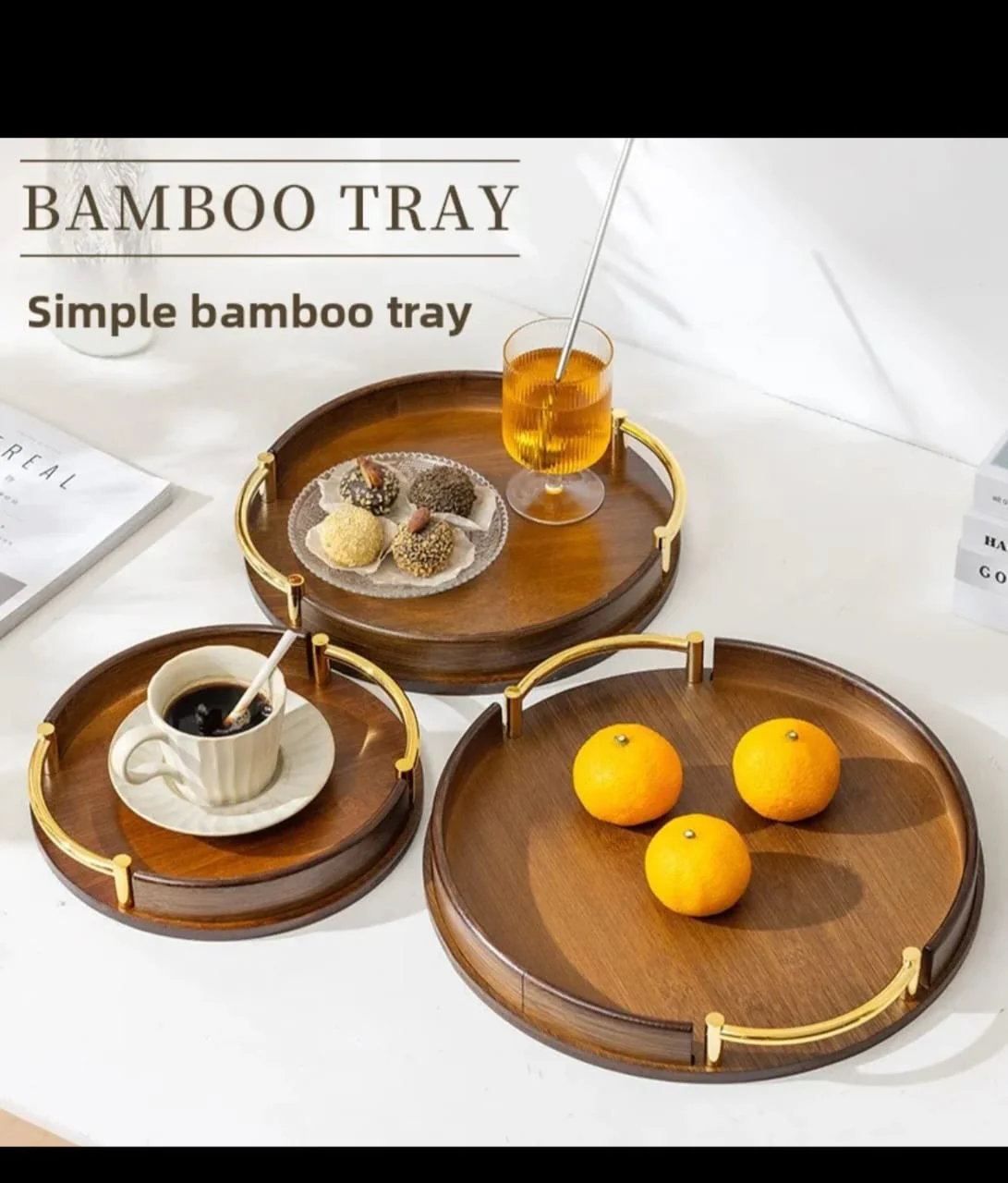 Multi-Functional Bamboo Food Serving Tray Eco-Friendly, Stylish & Durable - Image 3