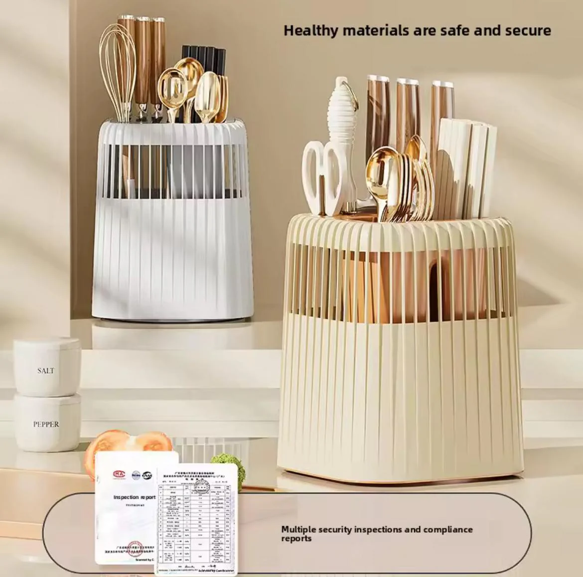 Multi-Functional Rotating Knife & Utensil Rack - Image 2