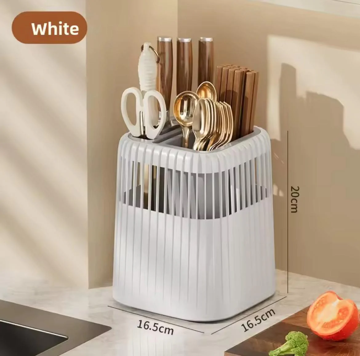 Multi-Functional Rotating Knife & Utensil Rack - Image 3