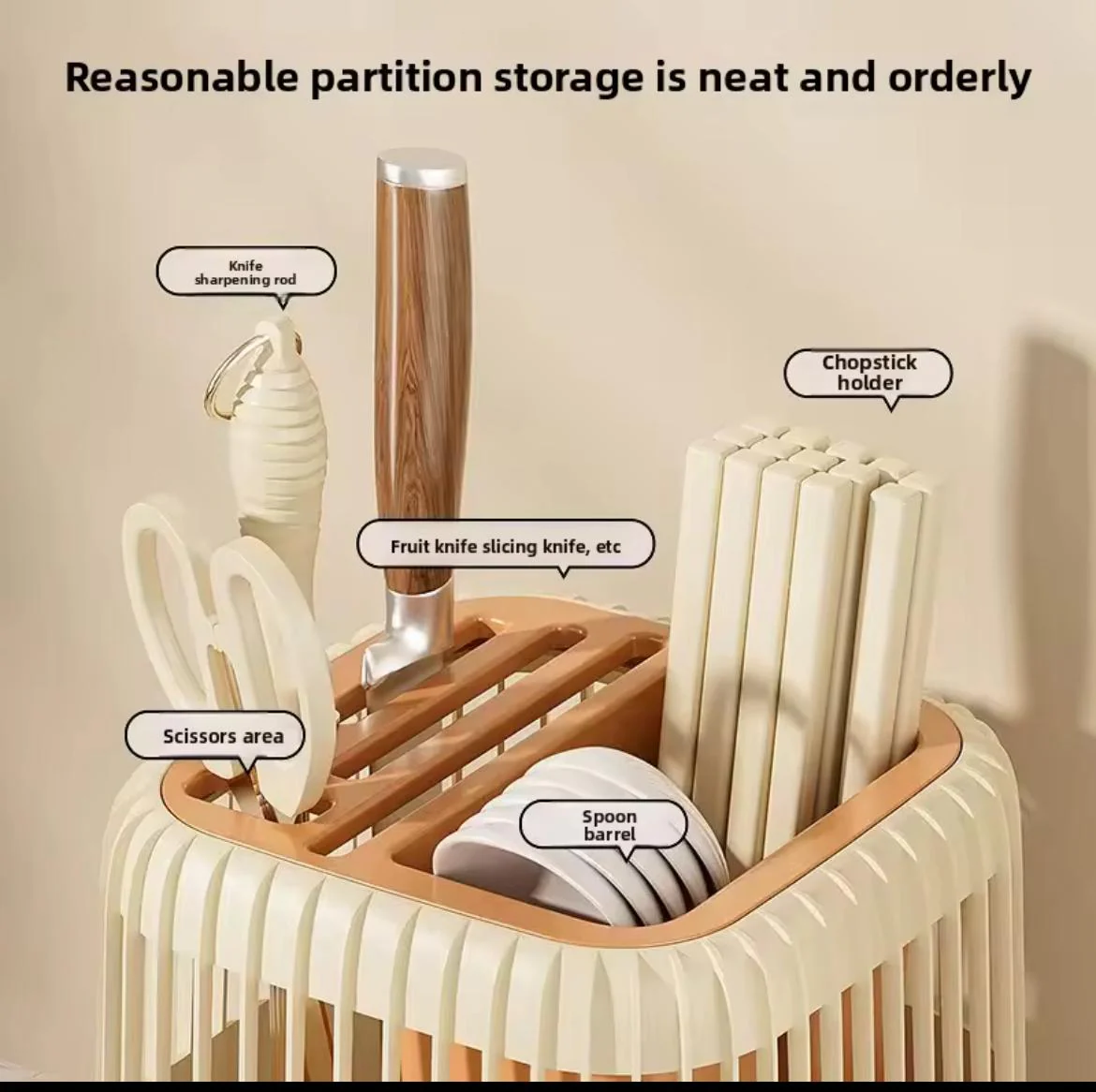 Multi-Functional Rotating Knife & Utensil Rack - Image 4