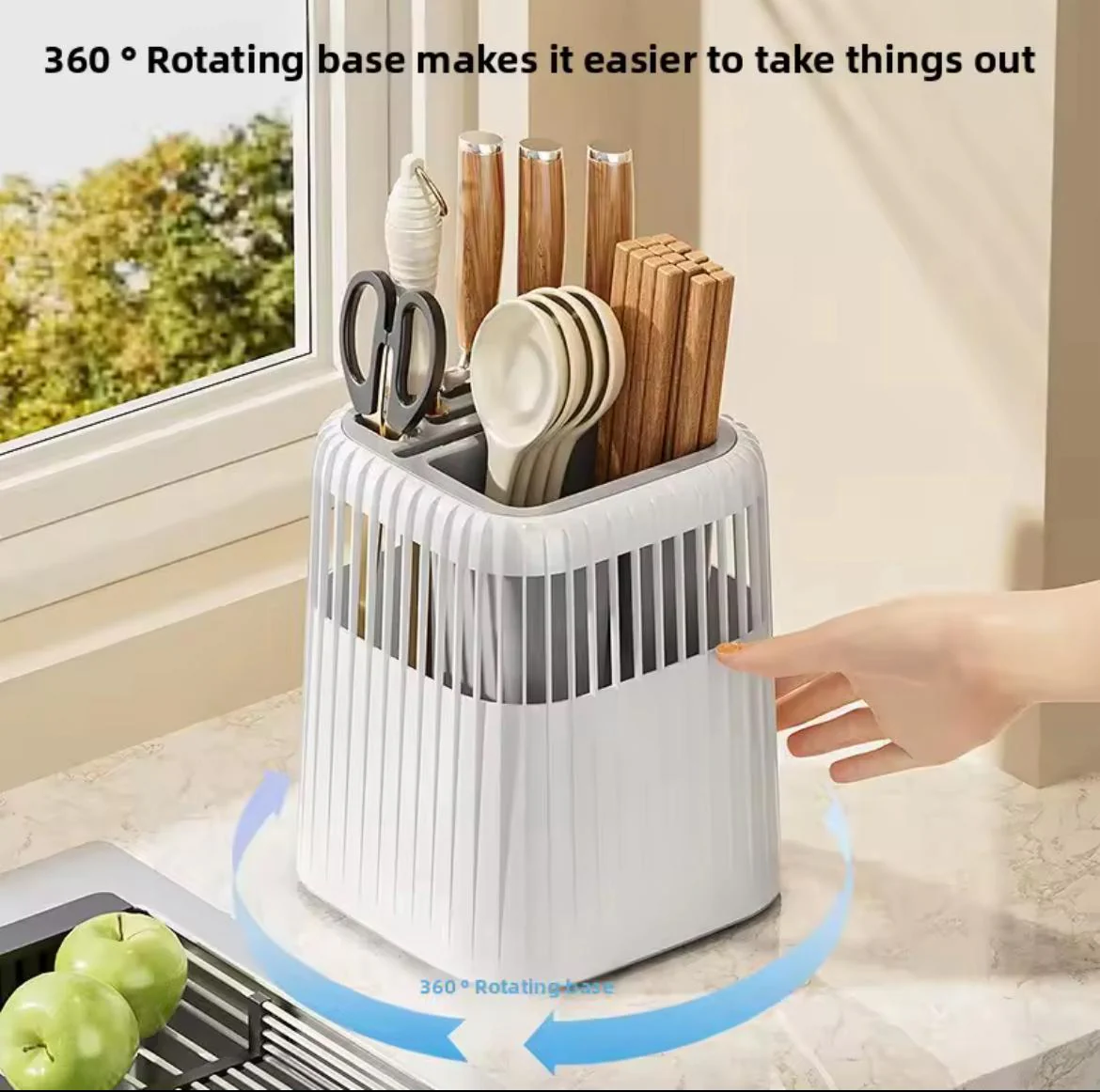 Multi-Functional Rotating Knife & Utensil Rack - Image 5