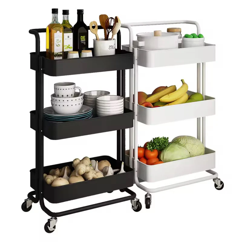 Multifunction Portable Hand Trucks,3-Tier Rolling Movable Utility Cart Heavy Duty Storage Organizer - Image 3