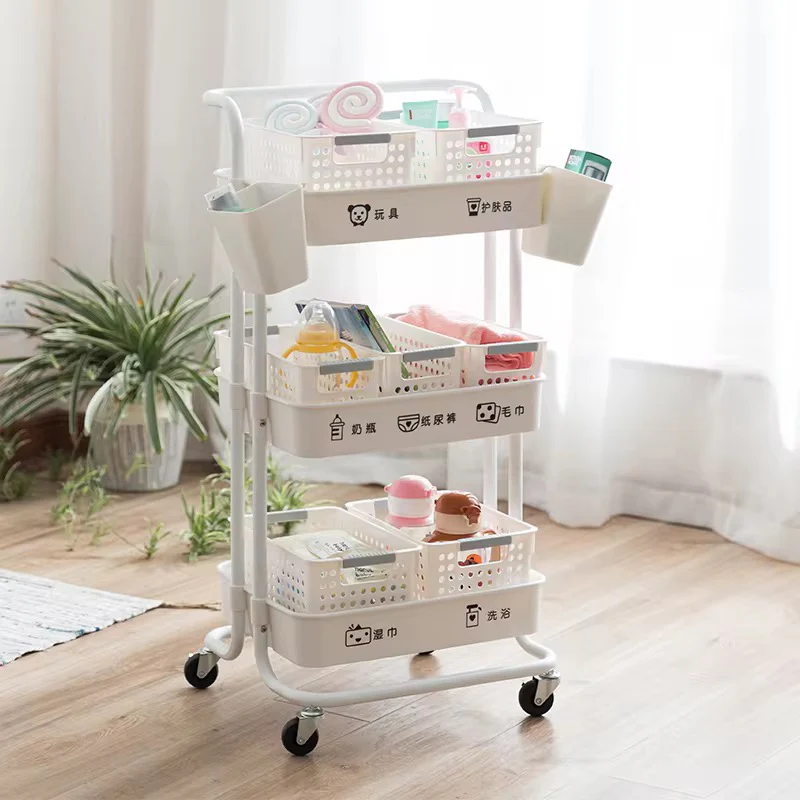 Multifunction Portable Hand Trucks,3-Tier Rolling Movable Utility Cart Heavy Duty Storage Organizer - Image 4