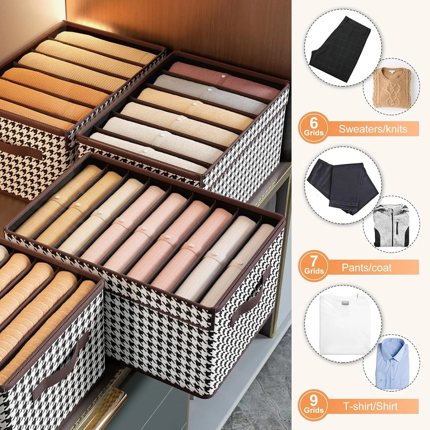 Multifunction Trouser Jeans Organizer For Closet 7 Grids - Image 2