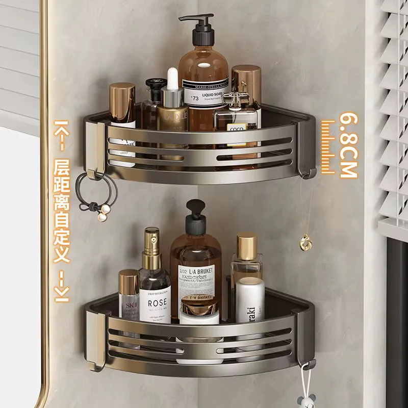 Multifunctional  Aluminum Bath Towel Shelf Storage Rack Set Bathroom Storage Rack - Image 4