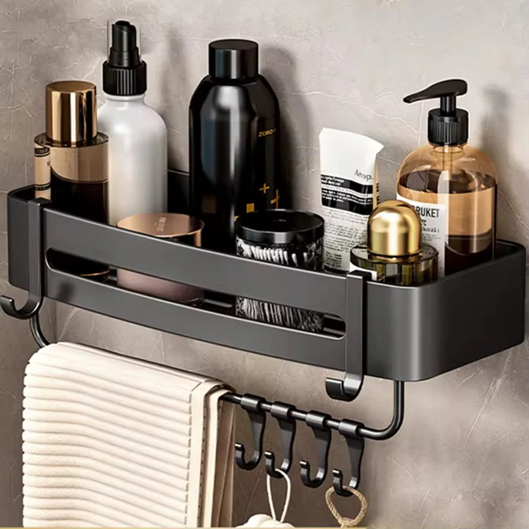 Multifunctional  Aluminum Bath Towel Shelf Storage Rack Set Bathroom Storage Rack - Image 5
