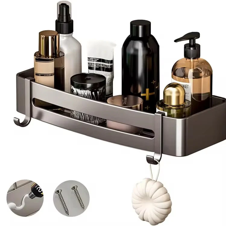 Multifunctional  Aluminum Bath Towel Shelf Storage Rack Set Bathroom Storage Rack - Image 6