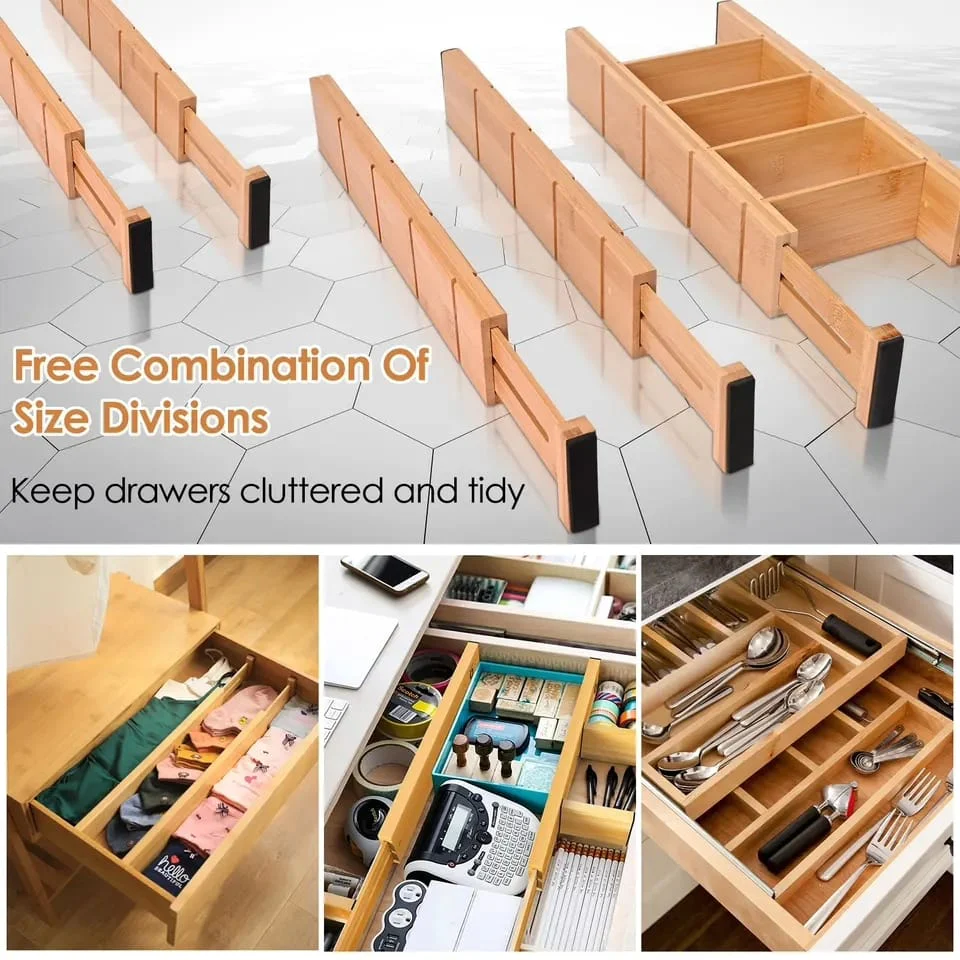 Multifunctional Bamboo drawer Dividers - Image 5