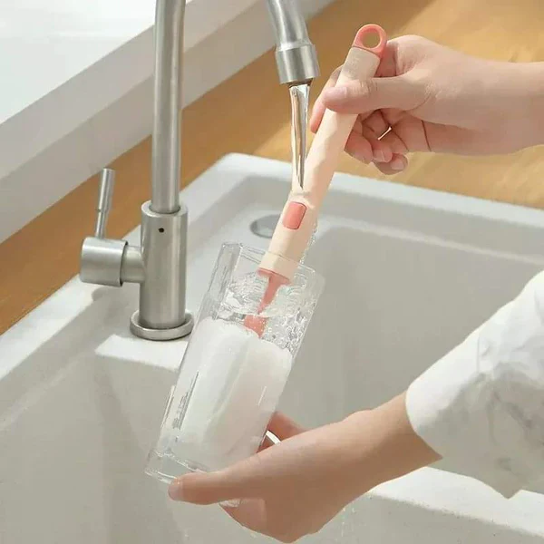 Multifunctional rotatable sponge cleaning brush with a long handle - Image 2