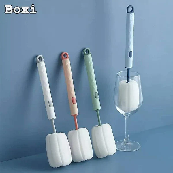 Multifunctional rotatable sponge cleaning brush with a long handle - Image 3