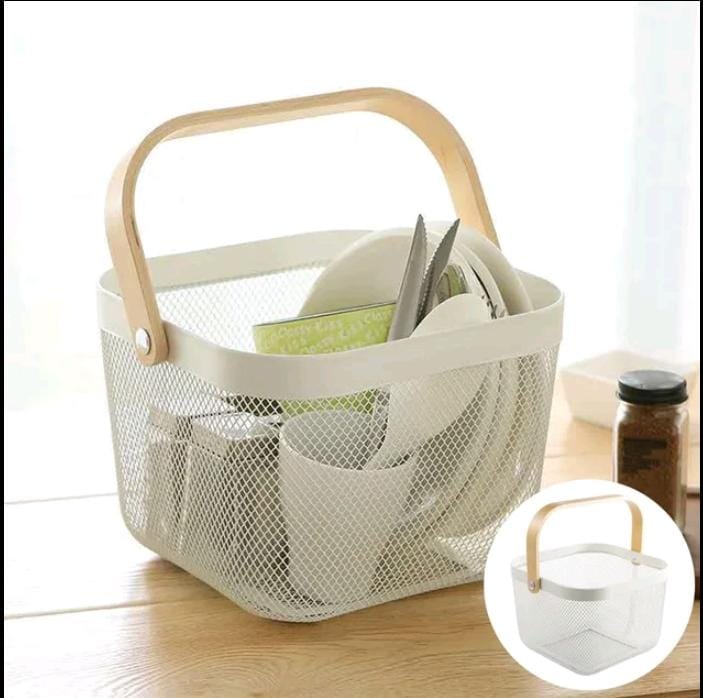 Multipurpose Mesh Storage Basket with Handles Fruit, Vegetables & Household Organizer - Image 3