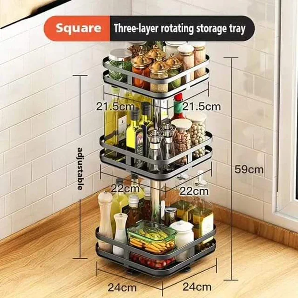 3 Tier Multipurpose Rotating Spice Rack - Image 4