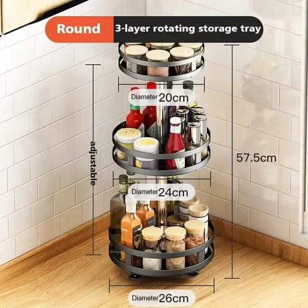 3 Tier Multipurpose Rotating Spice Rack - Image 7