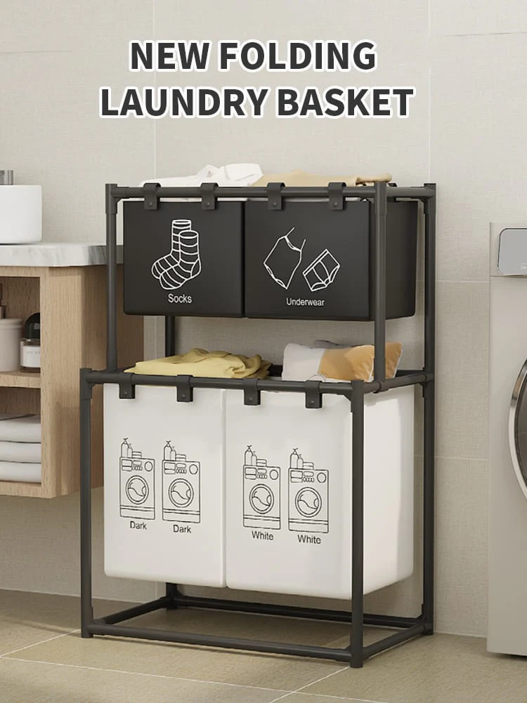 New Laundry basket Foldable dirty clothes organizer with wheels - Image 2
