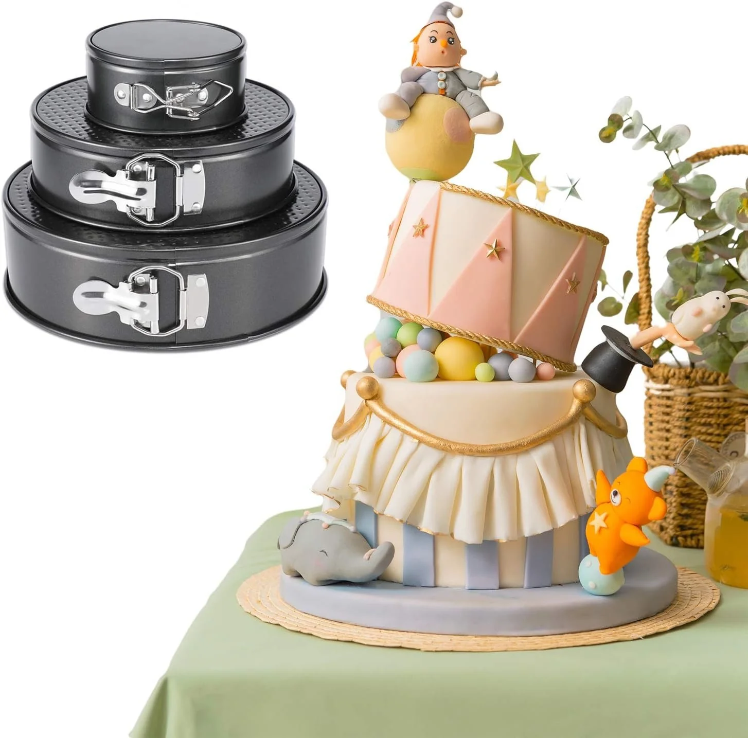 Non-Stick Round Springform Cake Pan Set | Leakproof Cheesecake Baking Pans with Removable Bottom - Image 4