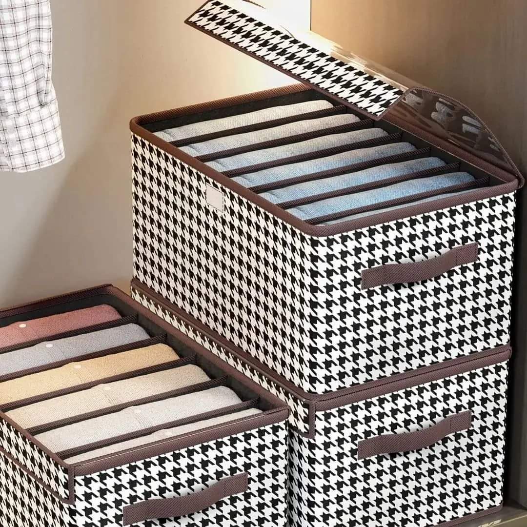 Non-woven 7 Grid Wardrobe Clothes Organizer/Jeans Organizer/Trousers Organizer With Clear Pvc Cover - Image 5