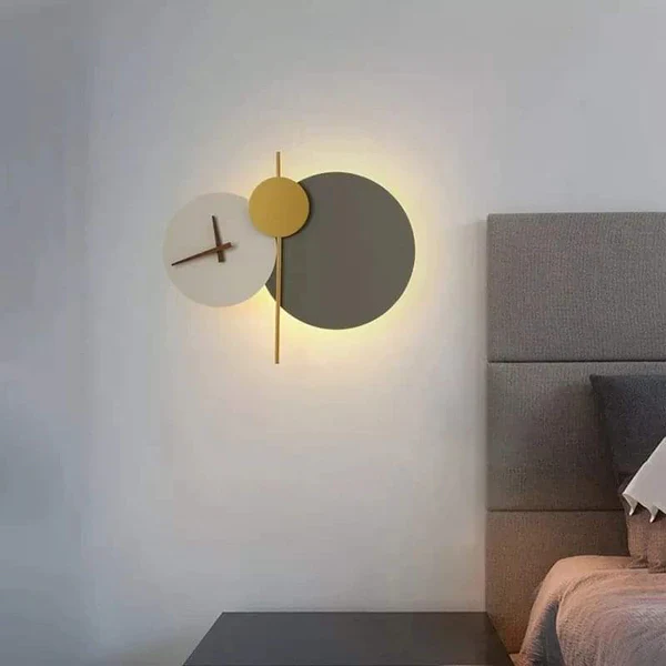 Nordic art clock design wall lamp - Image 3