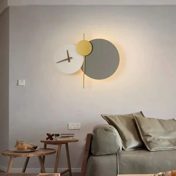 Nordic art clock design wall lamp - Image 4