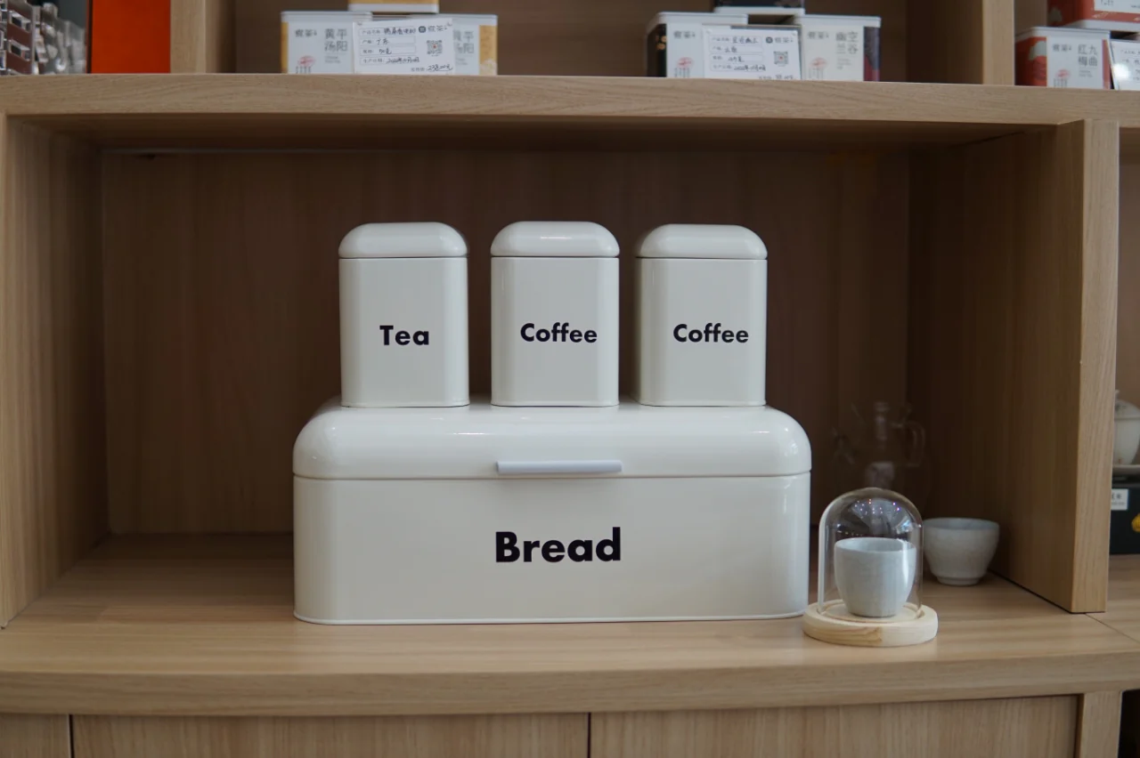 Nordic Bread Bin with 3 Canister Set – Stainless Steel - Image 5