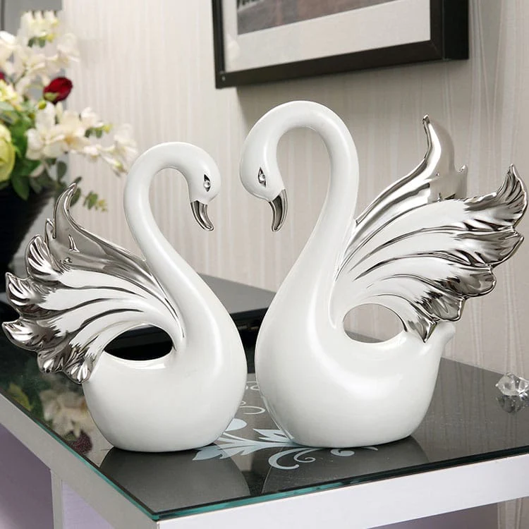 Nordic Ceramic Swan Ornament - Image 2