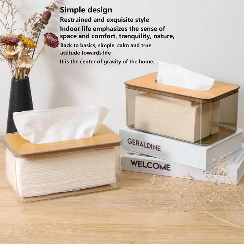 Nordic minimalist tissue box /Serviette holder with bamboo lid - Image 3