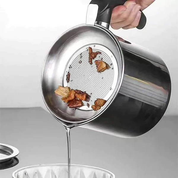 1.4 Litre Stainless Steel Oil Filter Sieve for Reusing Cooking Oil - Image 5